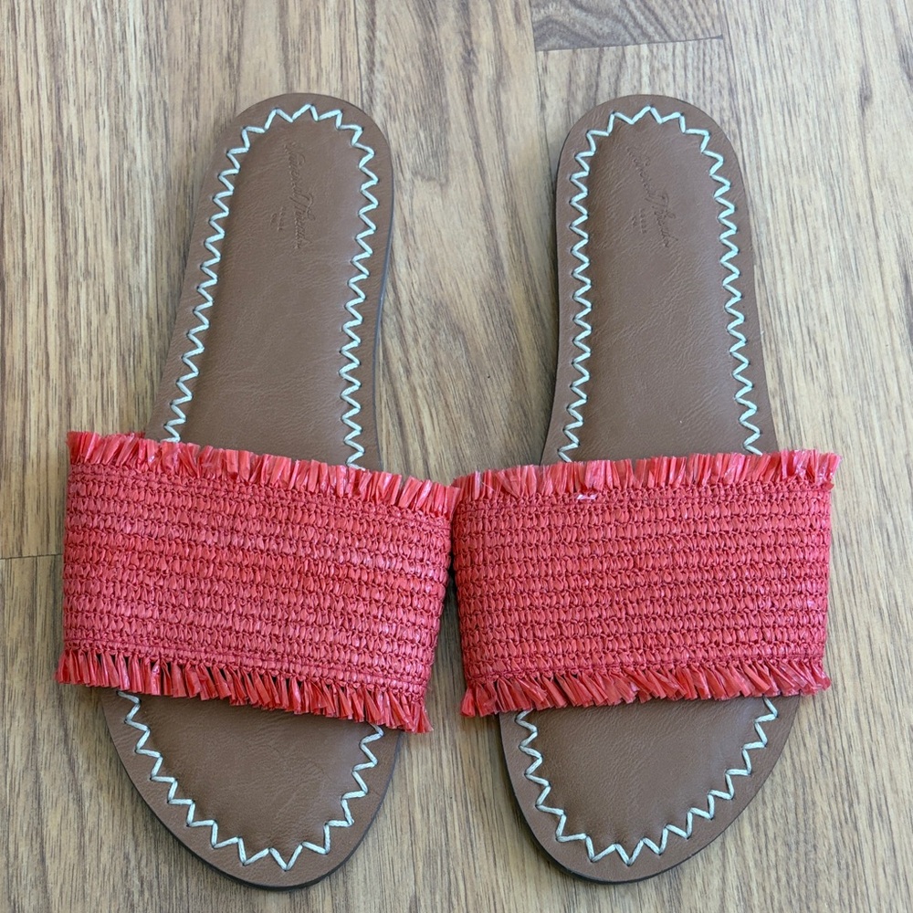 Universal Thread Raffia Slide Sandals Size 8